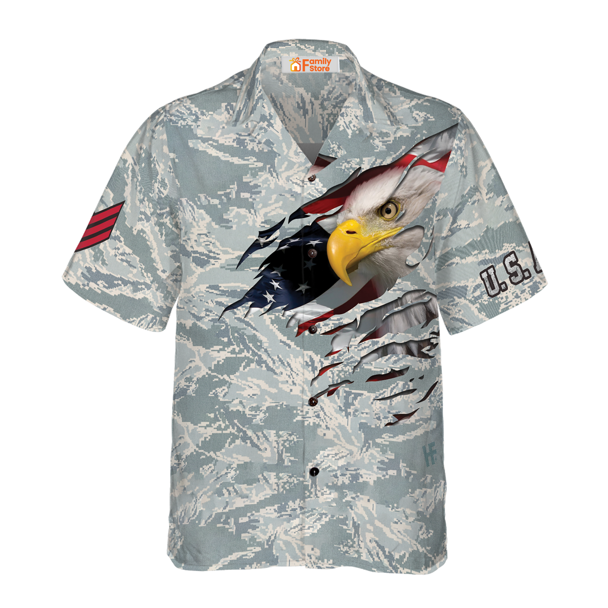 Veteran Proud Us Airforce Camouflage Hawaiian Shirt