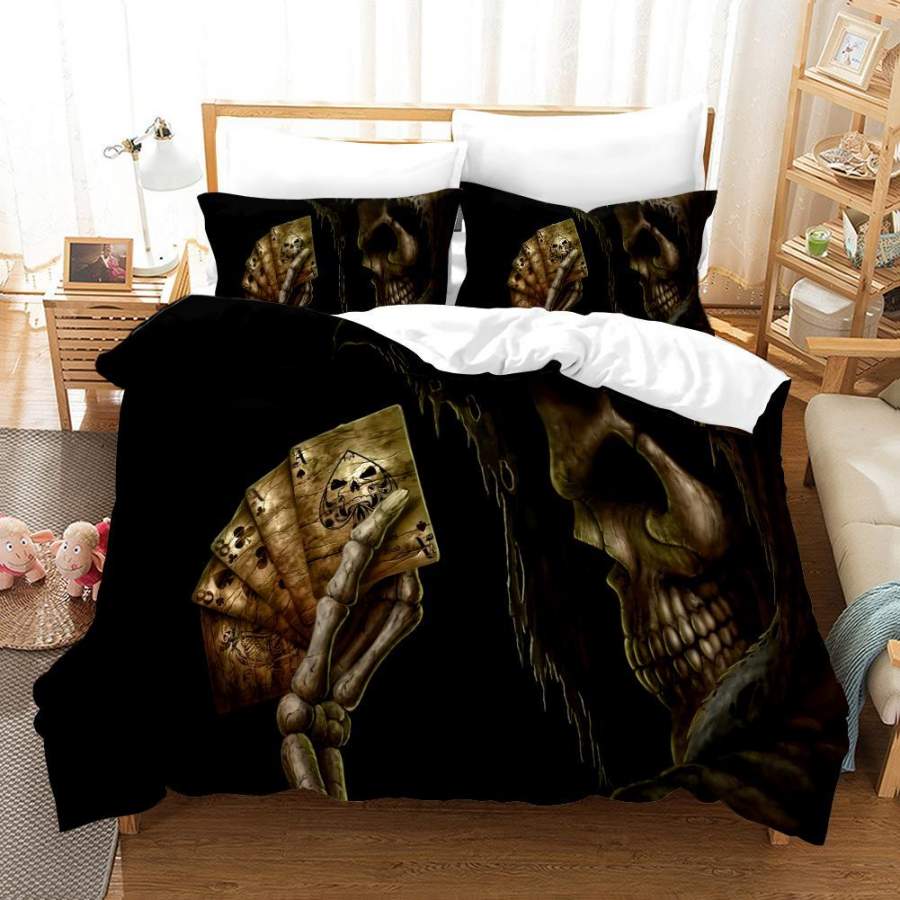 3D Armor Skull Quilt Cover Set Bedding Set Duvet Cover Pillowcases 185 LQH