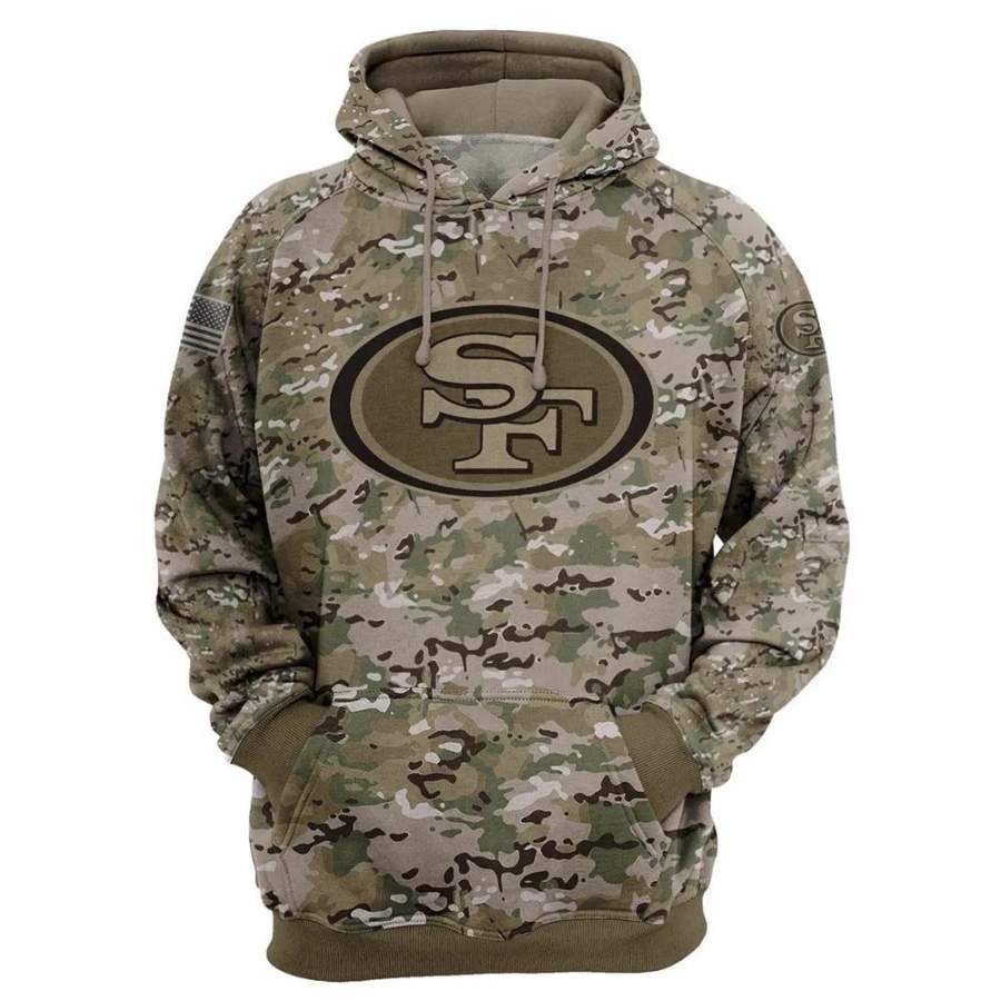 San Francisco 49ers Camo Hoodie Printed 3D Pullover Zip Up Hoodies