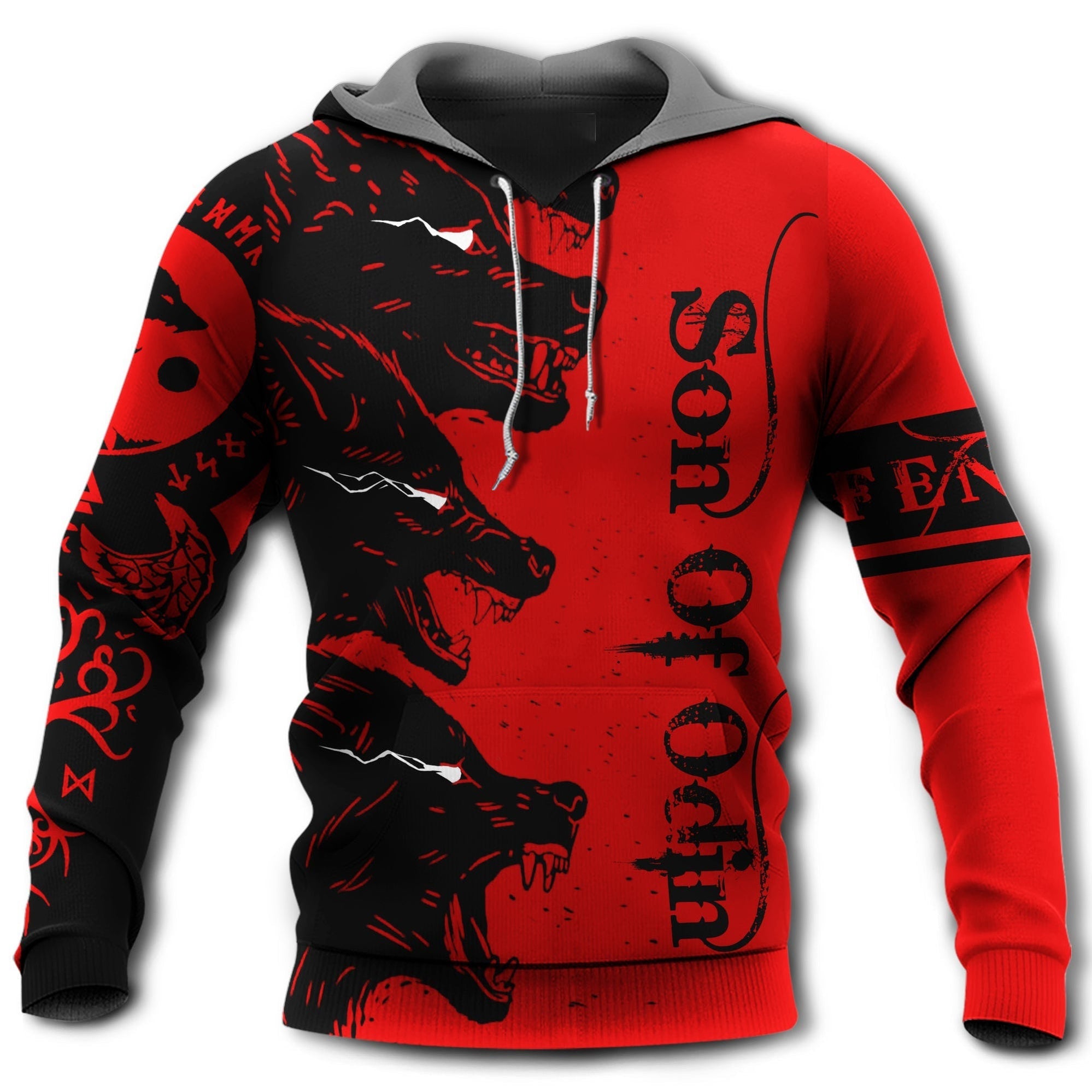 Viking Blood Style Red Sons Of Odin – Hoodie