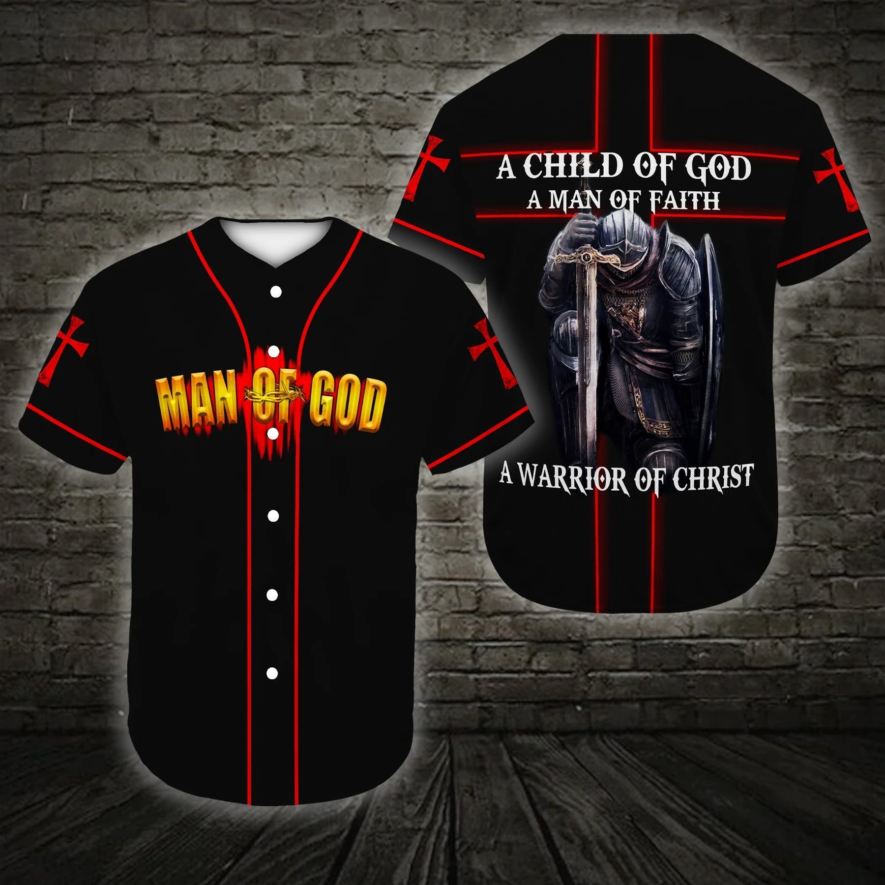 A Child Of God A Man Of Faith Jesus Baseball Tee Jersey Shirt Printed 3D