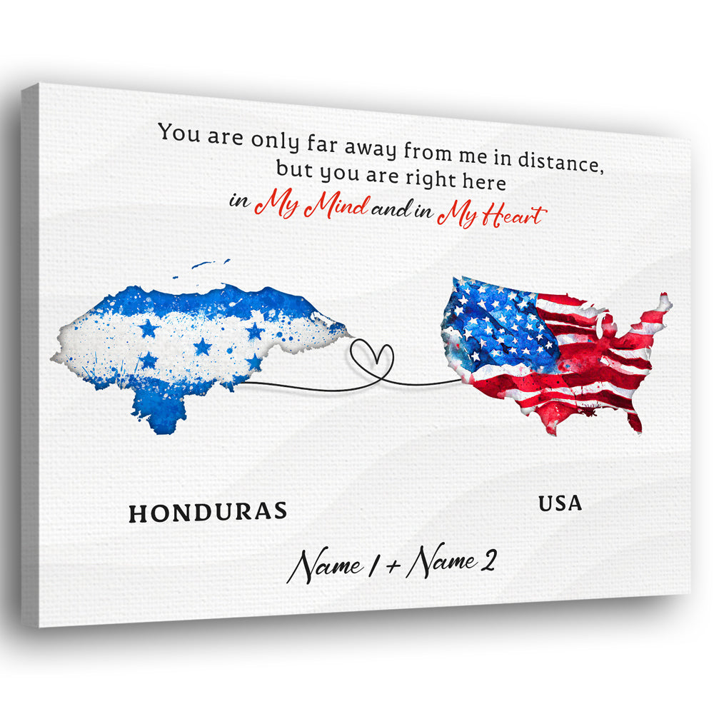 You Are Right Here In My Heart Honduras Expats Personalized Canvas