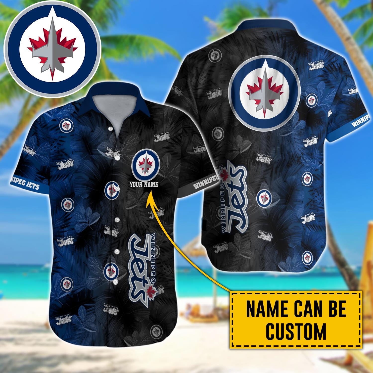 Winnipeg Jets Hawaiian Shirt Custom Name