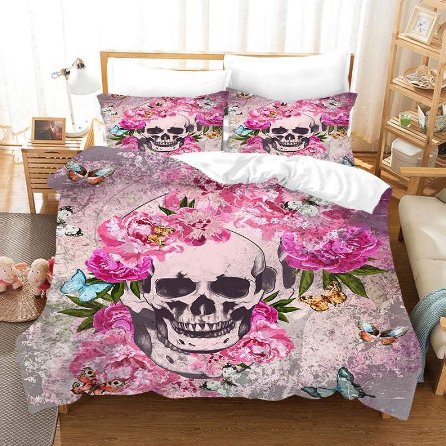 3D  Watercolor Skeleton  Gradient Ramp  Quilt Cover Set Bedding Set Duvet Cover Pillowcases  D10  ZY