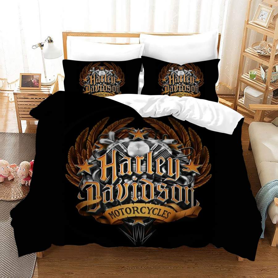 3D Harley-Davidson Motorcycle Quilt Cover Set Bedding Set Duvet Cover Pillowcases SF87