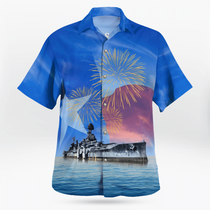 Us Navy Uss Texas (Bb-35) 4Th Of July Hawaiian Shirt