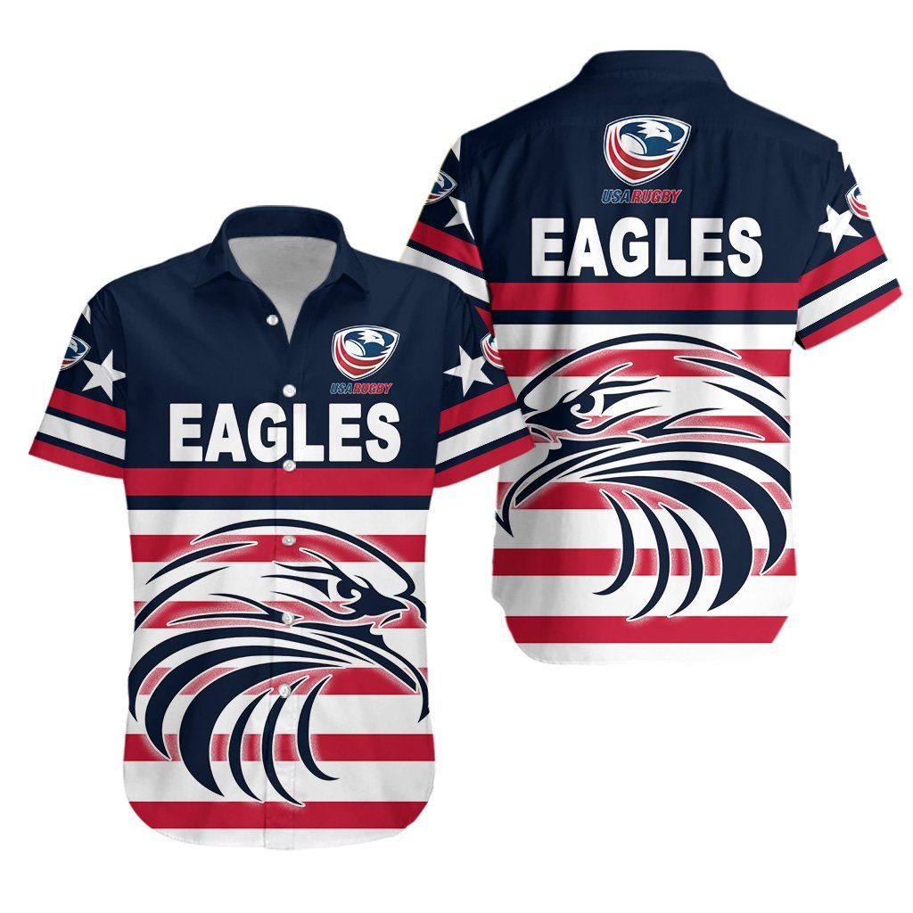 Usa Rugby Hawaiian Shirt Eagles Simple Style – Navy K8