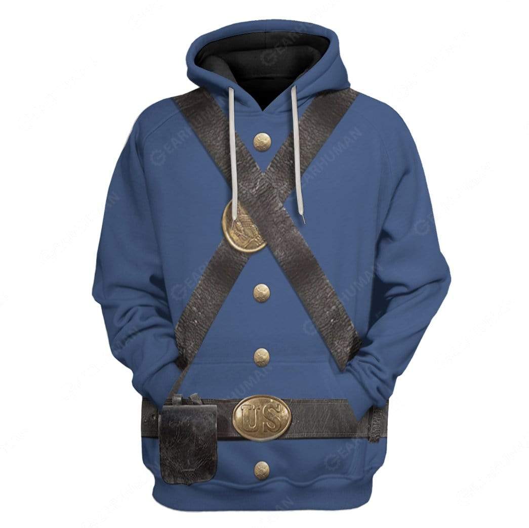 Union Infantry Uniform In Civil War Hoodie For Men