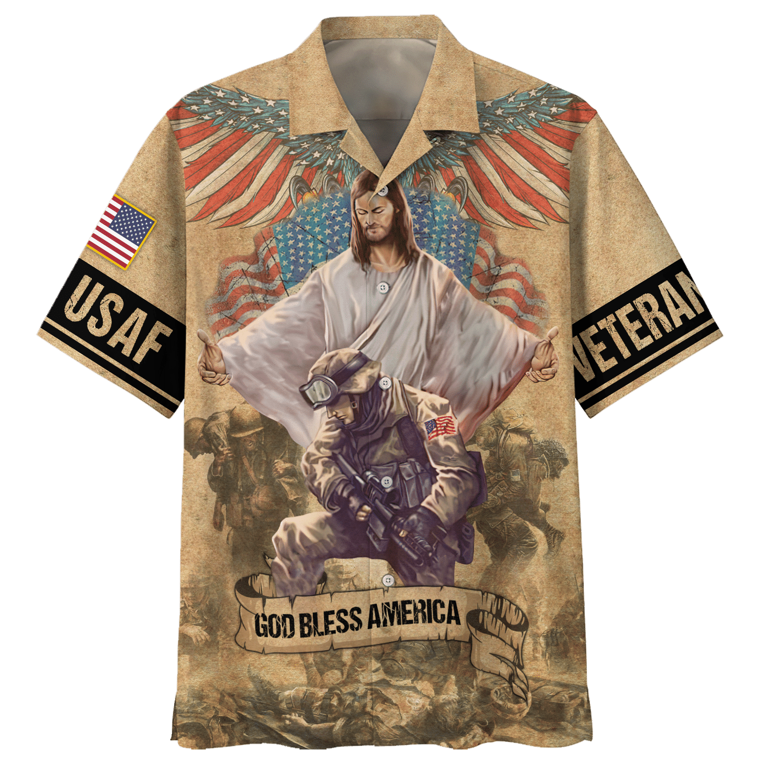 Air Force God Bless America Hawaiian Shirt