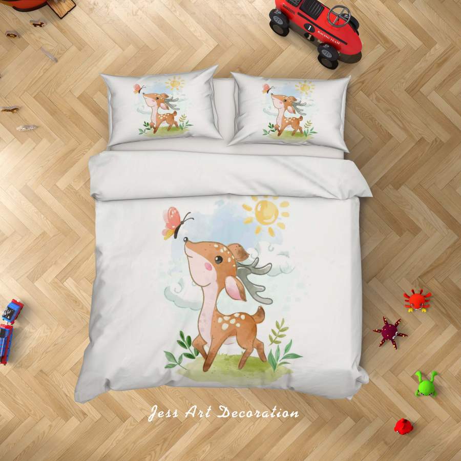 3D Cartoon Sika Deer Quilt Cover Set Bedding Set Duvet Cover Pillowcases SF17