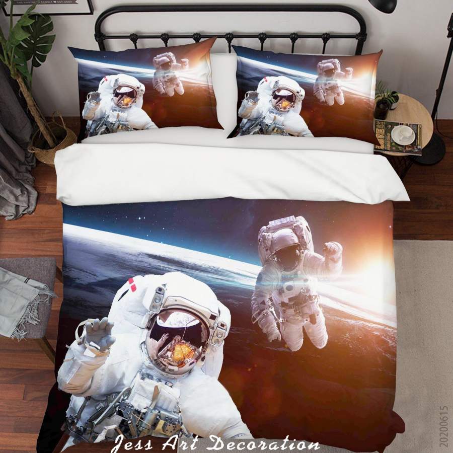 3D Astronaut Universe Space Quilt Cover Set Bedding Set Duvet Cover Pillowcases SF1