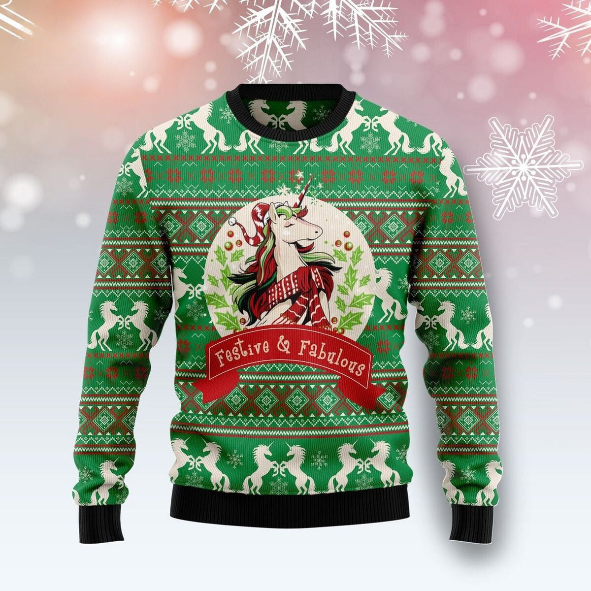 Unicorn Festive Fabulous Ugly Sweater