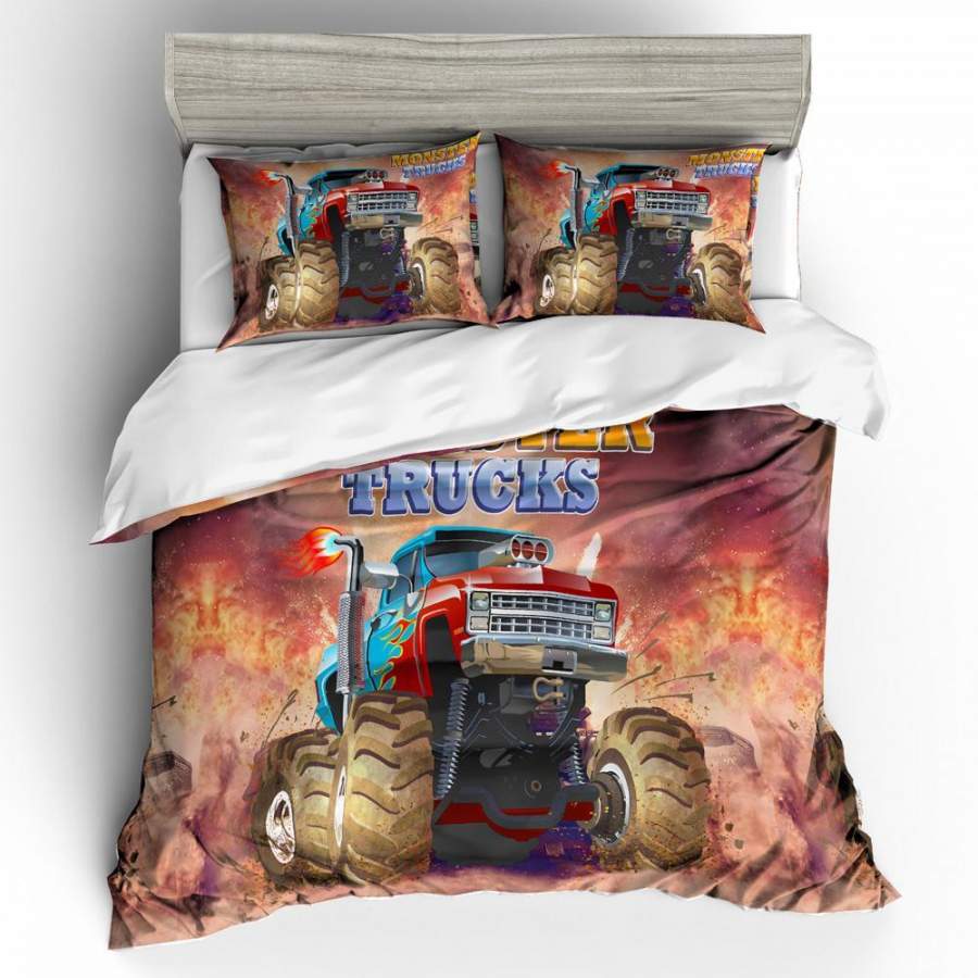 3D Monster Trucks DS Quilt Cover Set Bedding Set Pillowcases 83