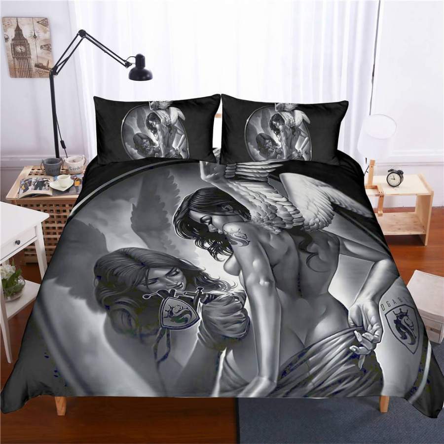 3D Skull Beauty Quilt Cover Set Bedding Set Pillowcases 72