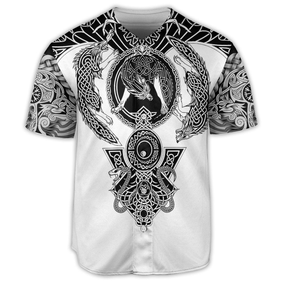 Viking Warrior Blood Black And White Baseball Jersey