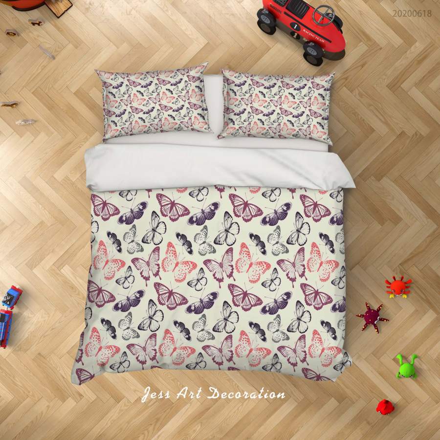 3D Butterfly Quilt Cover Set Bedding Set Duvet Cover Pillowcases SF17