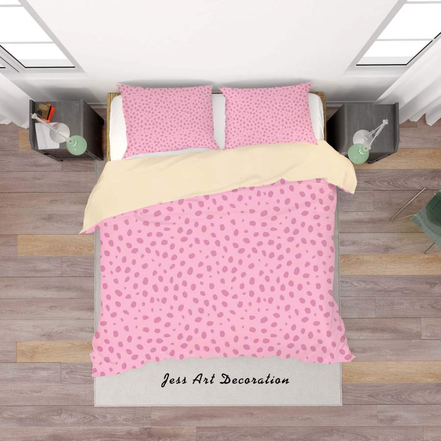 3D Pink Dot Pattern Quilt Cover Set Bedding Set Duvet Cover Pillowcases SF04