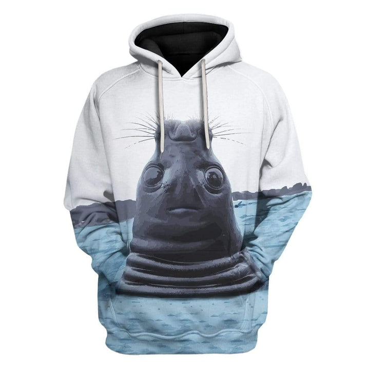 Weird Face Seal Hoodie For Men And Women