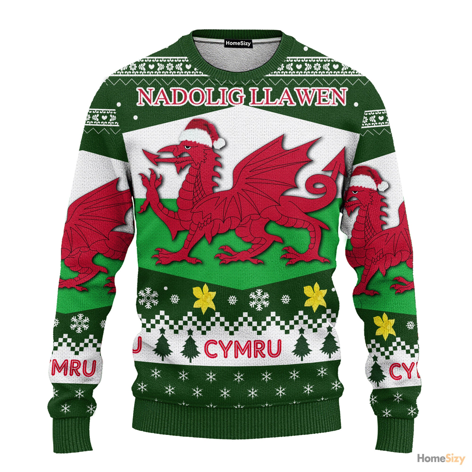 Wales Dragon Ugly Christmas Sweater For Men And Women