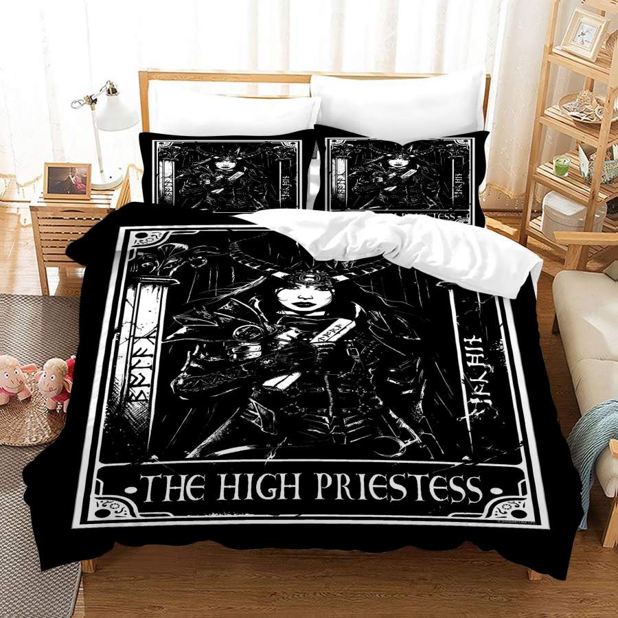 3D Black White Tarot High Priestess Quilt Cover Set Bedding Set Duvet Cover Pillowcases SF52