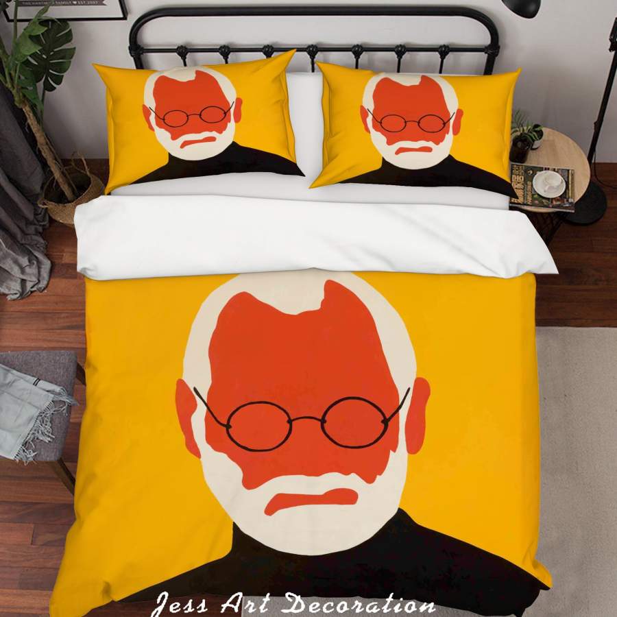 3D Coco Davez Steve Jobs Yellow Red Quilt Cover Set Bedding Set Duvet Cover Pillowcases  ZY D51