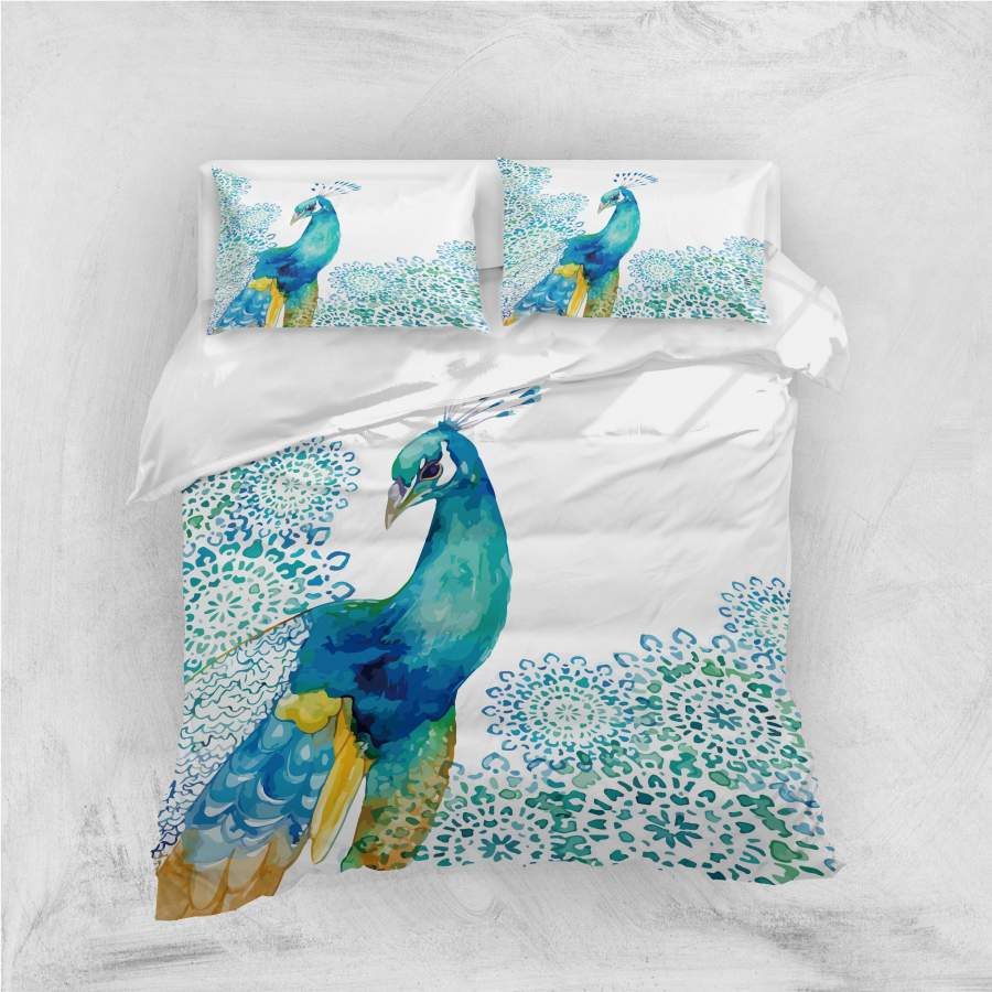 3D Peacock Quilt Cover Set Bedding Set Pillowcases  5