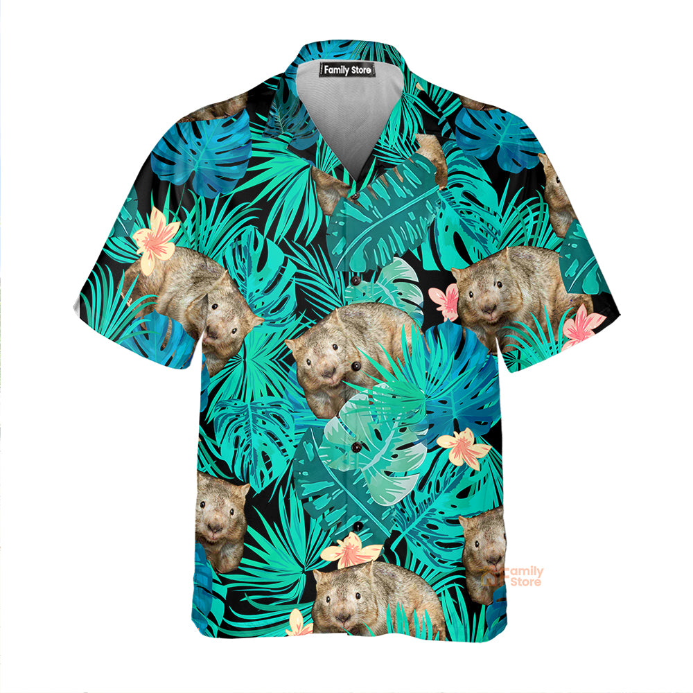 Wombat Tropical Flowers Aloha Hawaiian Shirts For Men & Women