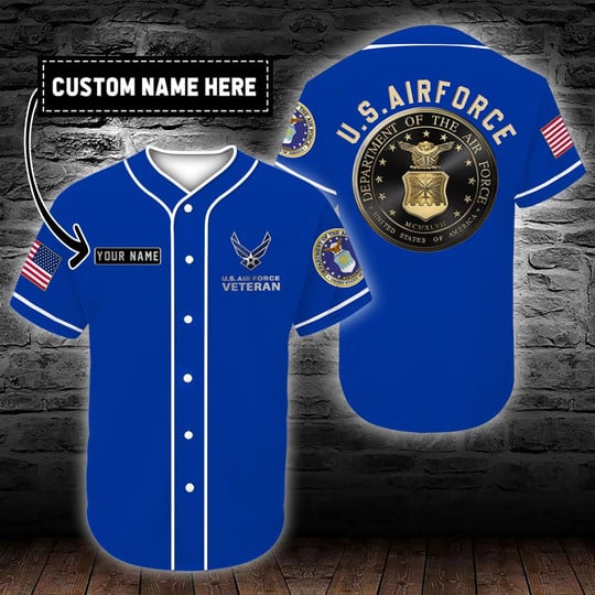 Us Airforce Veteran Colorfull – Personalized Baseball Jersey Shirt