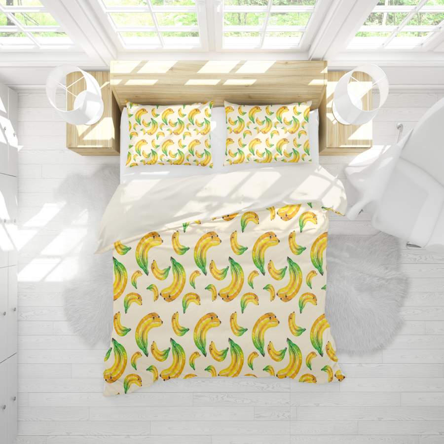 3D Yellow Banana Quilt Cover Set Bedding Set Pillowcases 171