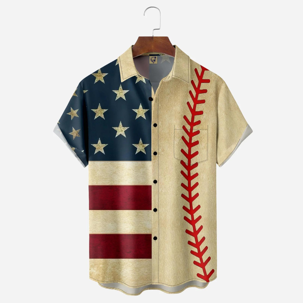 Us Flag Baseball Ball – Hawaiian Shirt