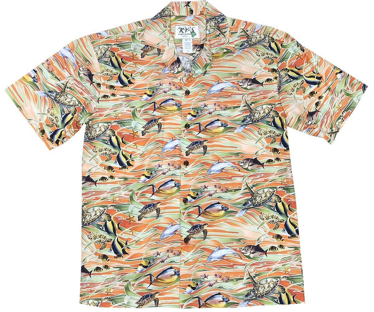 Tropicana Sea Life Orange Hawaiian Shirt