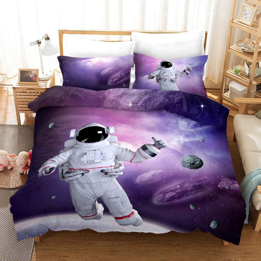 3D Space Astronaut Quilt Cover Set Bedding Set Pillowcases 238