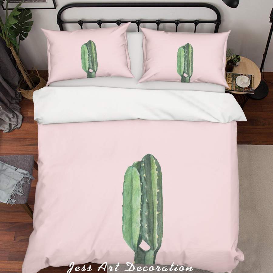 3D Pink Cactus Quilt Cover Set Bedding Set Duvet Cover Pillowcases SF53