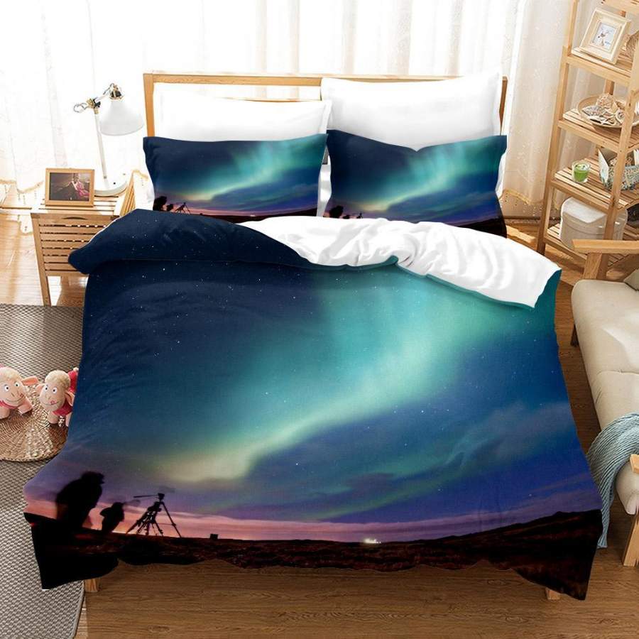 3D Photographer Aurora Sky Quilt Cover Set Bedding Set Duvet Cover Pillowcases SF22