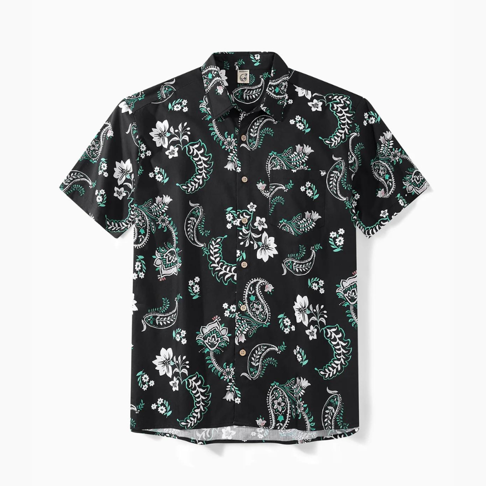 White Flower Pattern Paisley Pattern – Hawaiian Shirt