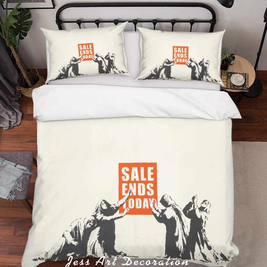 3D Banksy Sale Ends Barely Legal Quilt Cover Set Bedding Set Duvet Cover Pillowcases  ZY D52