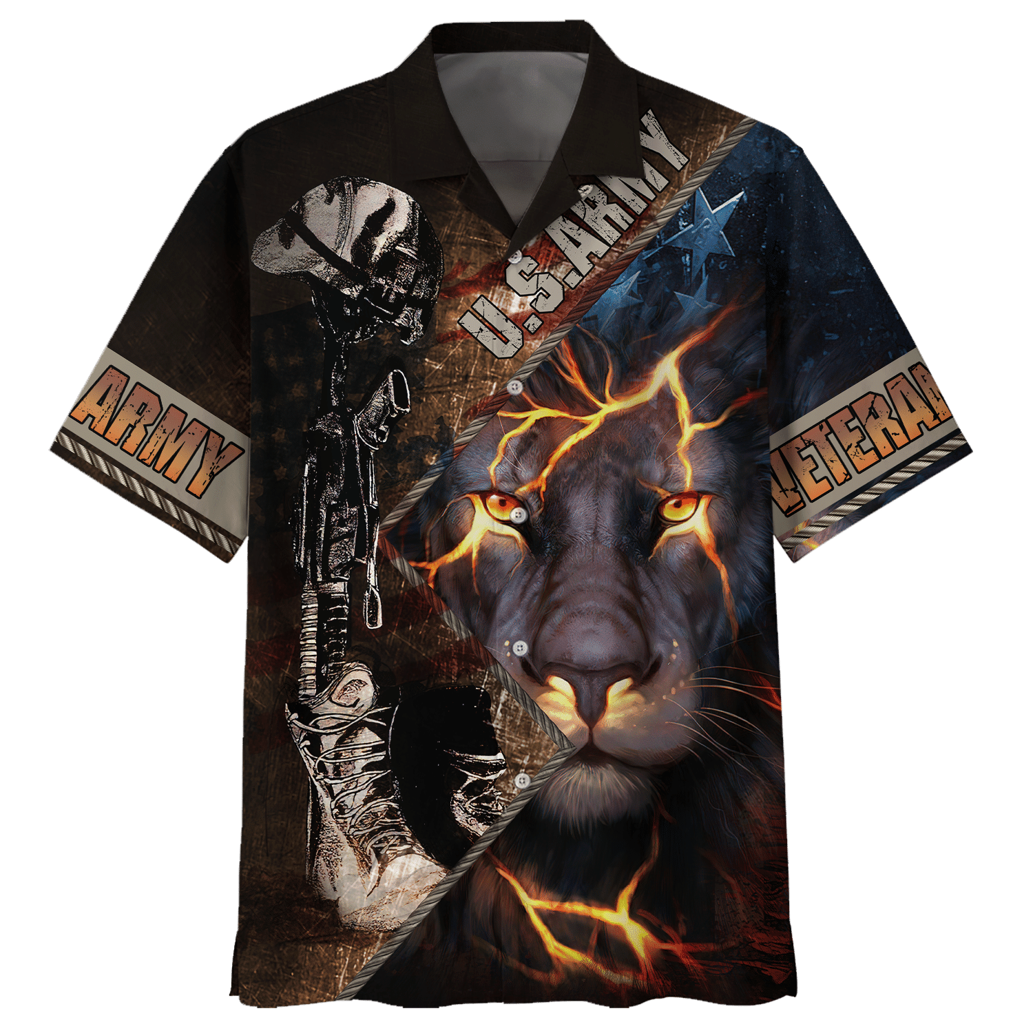 Us Army Veteran Lion Hawaiian Shirt