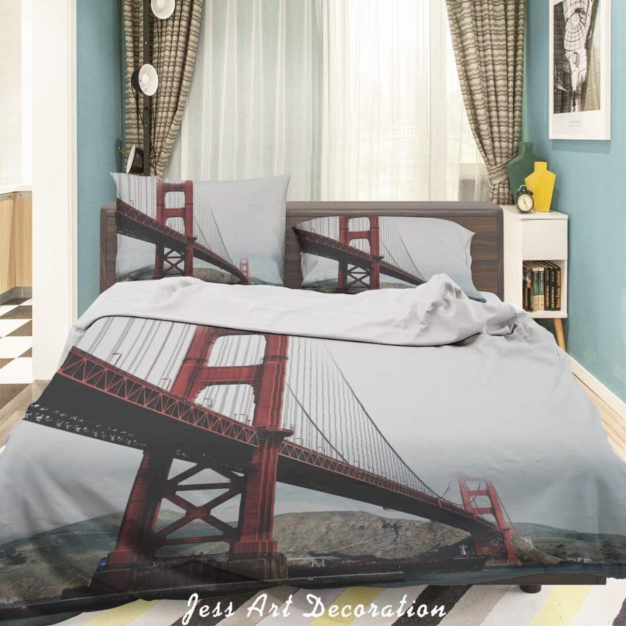 3D Cross Sea Bridge Scenery Quilt Cover Set Bedding Set Duvet Cover Pillowcases A090 LQH