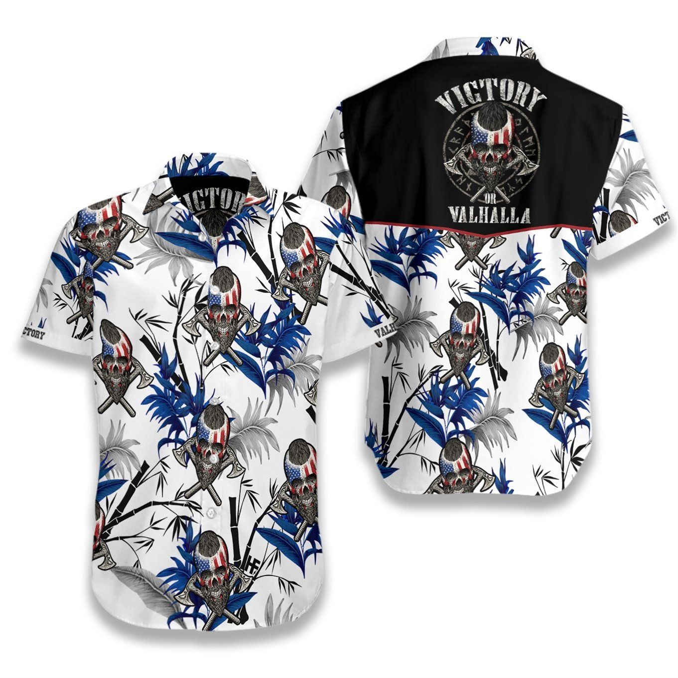 Victory Or Valhalla Viking White Ez08 1108 Hawaiian Shirt