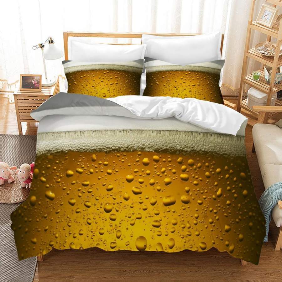 3D Yellow Beer Quilt Cover Set Bedding Set Pillowcases 91