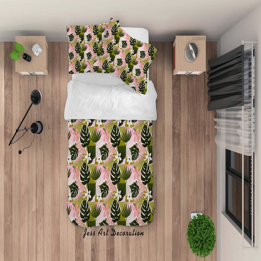 3D Floral Leaves Quilt Cover Set Bedding Set Duvet Cover Pillowcases SF29