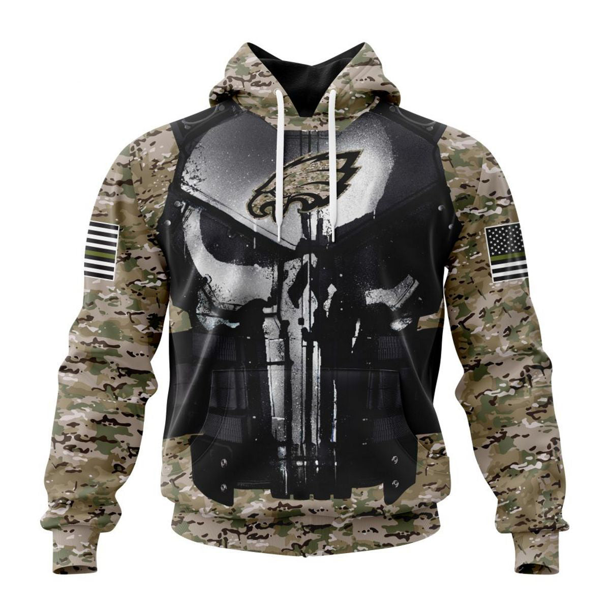 Philadelphia Eagles Hoodie Camo Custom Name & Number