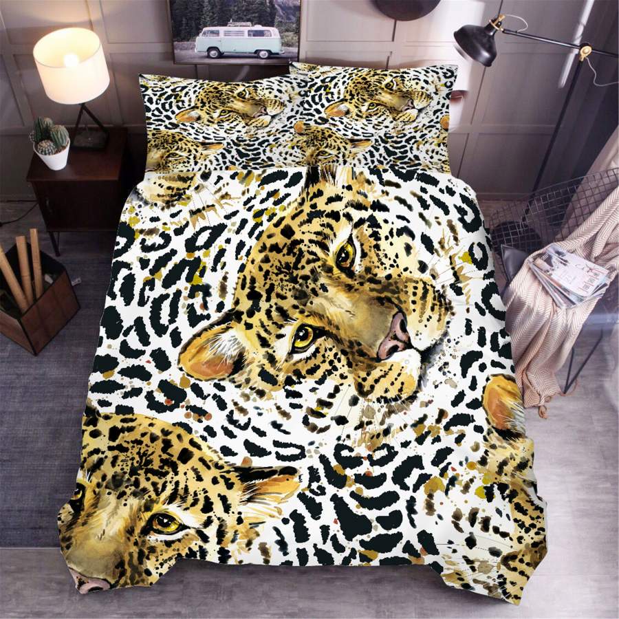 3D Leopard Quilt Cover Set Bedding Set Duvet Cover Pillowcases SF08