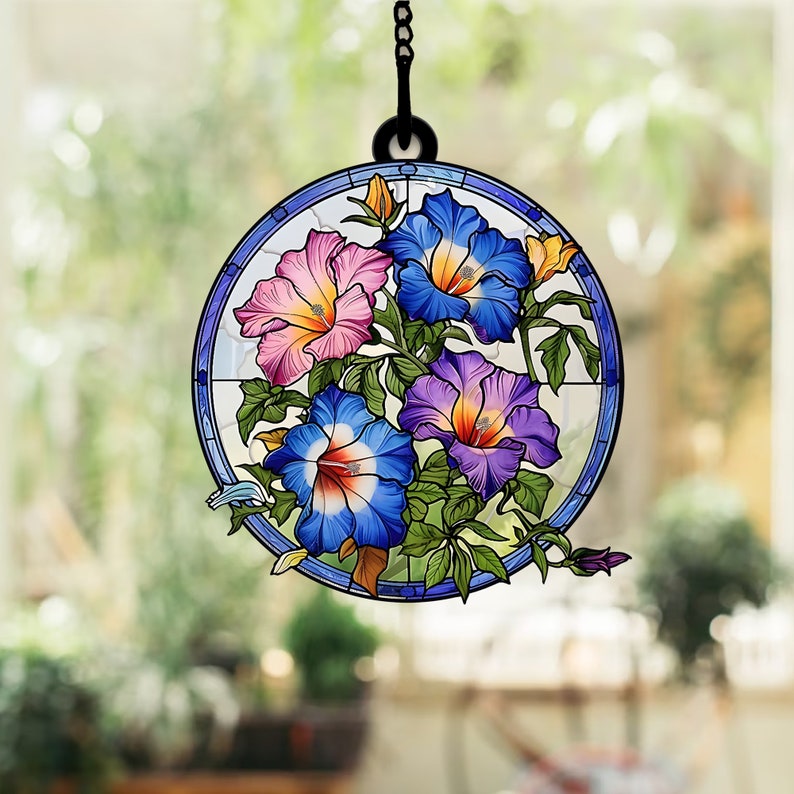 Victorian Style Morning Glory – Gift For Friends, Family Members – Window Hanging Suncatcher Ornament