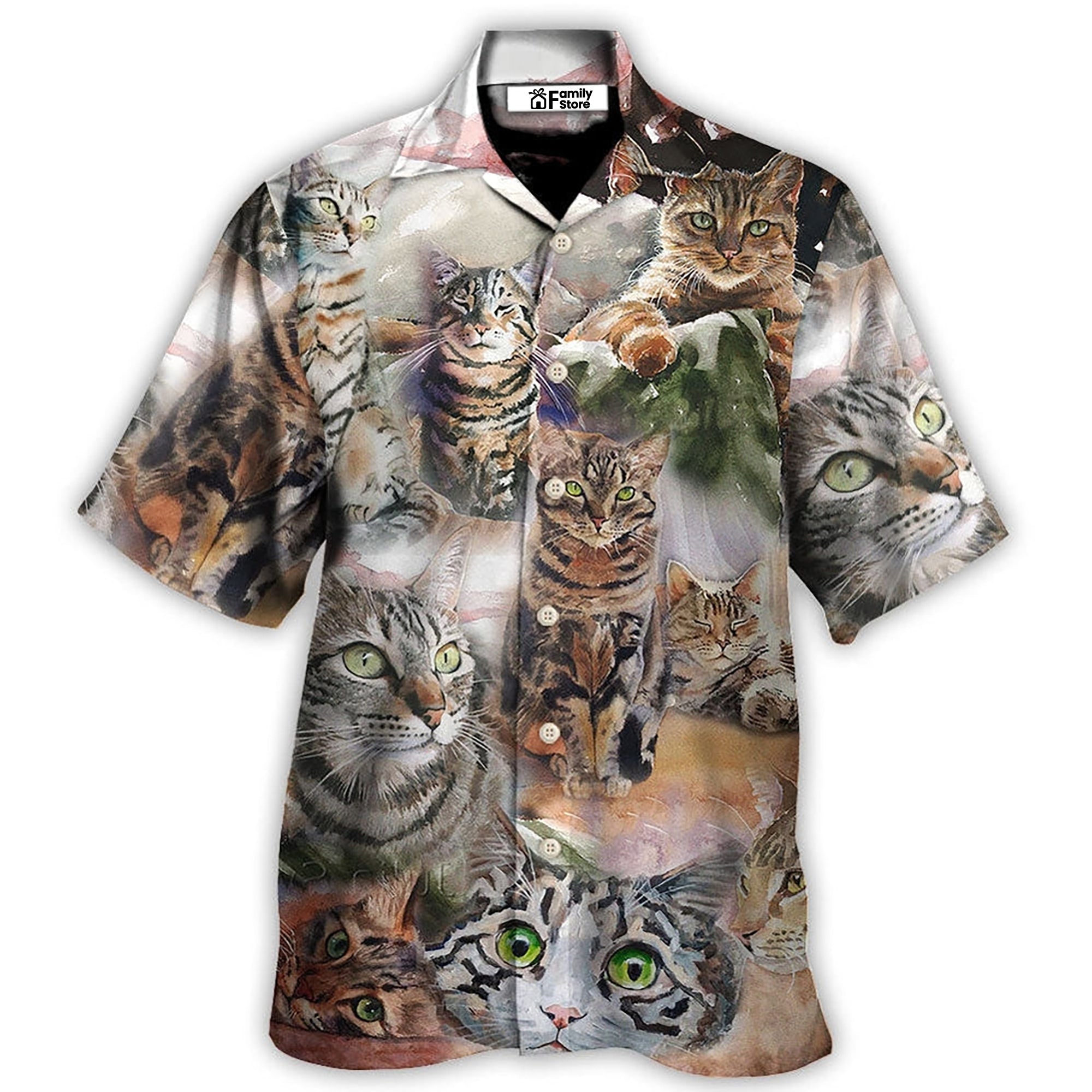 Tabby Cat Art Daily Portrait – Hawaiian Shirt