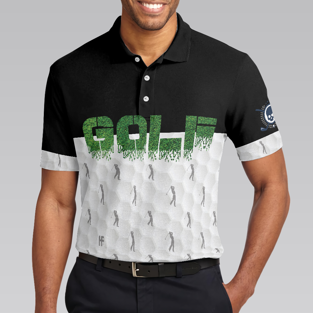 Personalized Funny Golfer Seamless Pattern Golf Men Polo Shirt