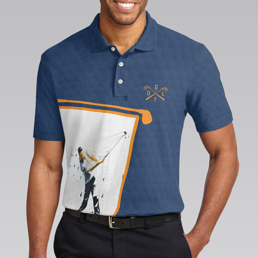 Swing Swear Drink And Repeat Golf Blue And White Golf Polo Shirt