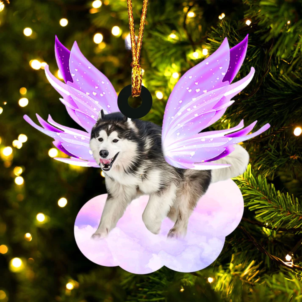 Alaskan Malamute And Wings Ornament – Gift For Dog Lover