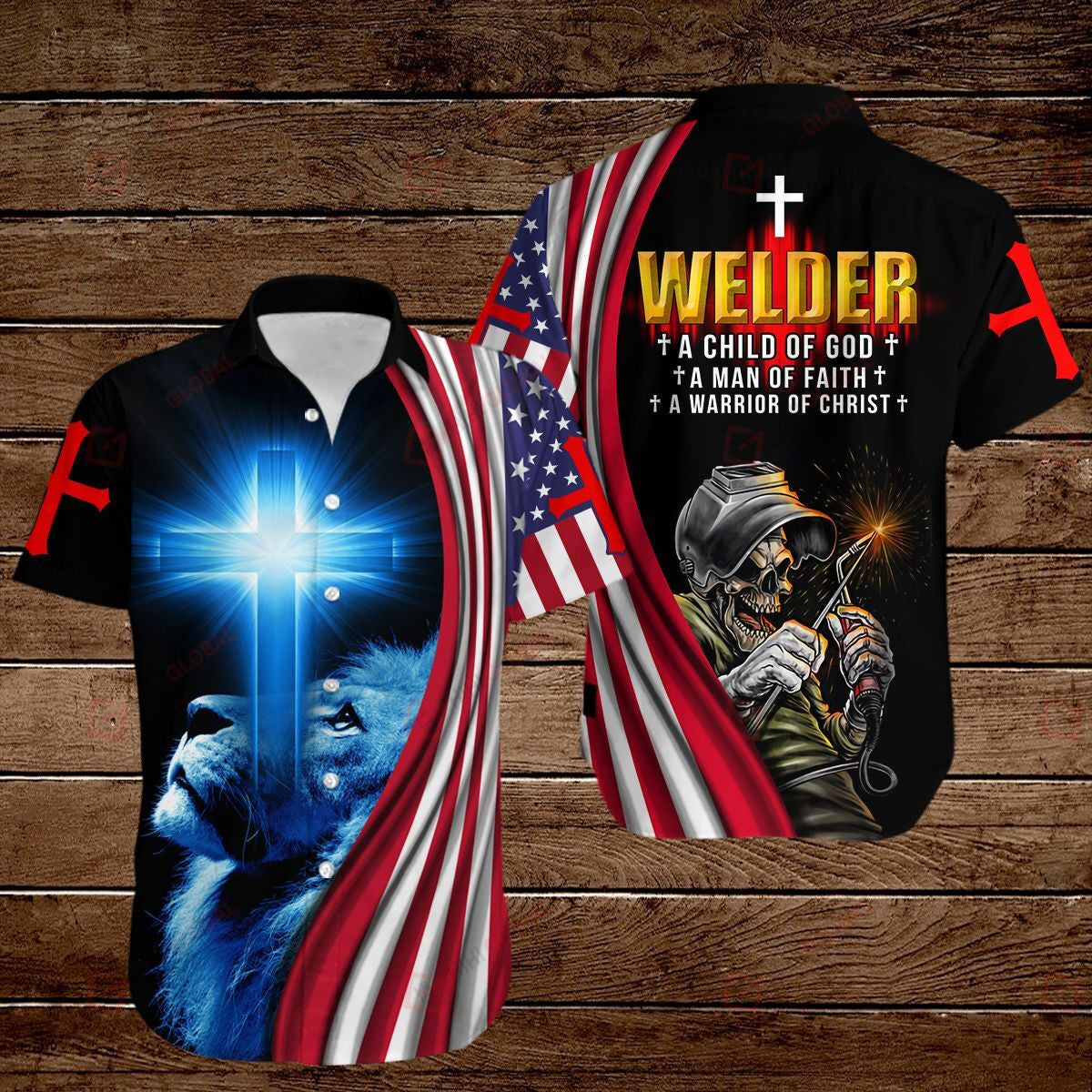 Welder A Child Of God A Man Of Faith Hawaiian Shirts