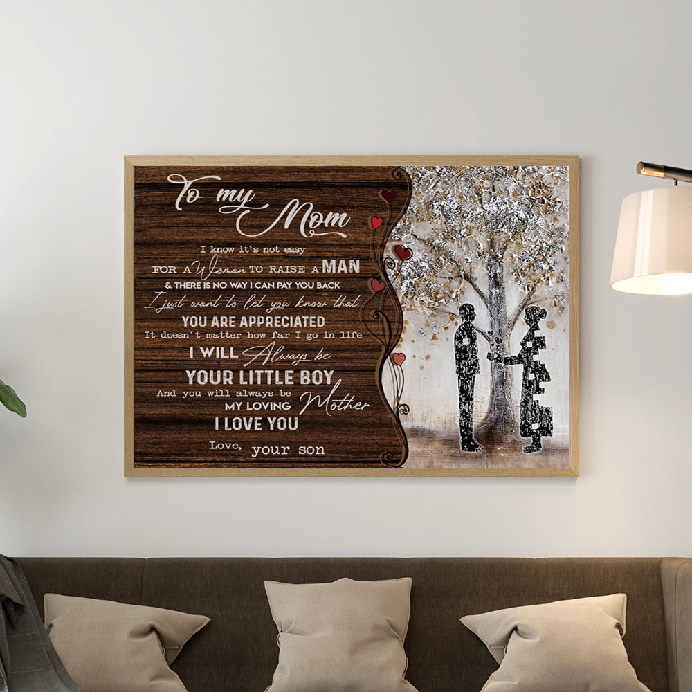 Personalized Mom From Son It’S Not Easy For A Woman To Raise A Man Canvas